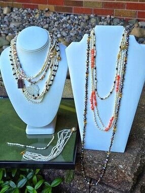 9 Pearls Necklace 2 Bracelets Lot